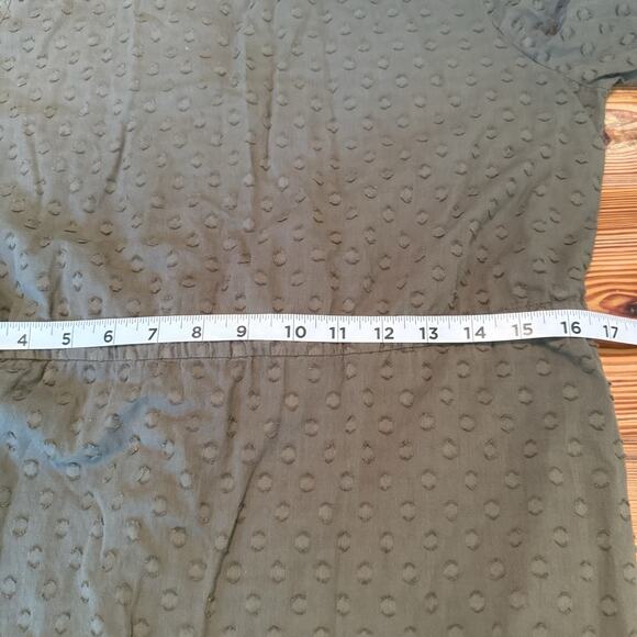 Emerson Fry Frances Dress 3 Size MED Moss Green Swiss Dot Maxi India Collection - Picture 12 of 14